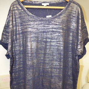 GAP Navy and Silver Short-Sleeved Tee, Sz XL